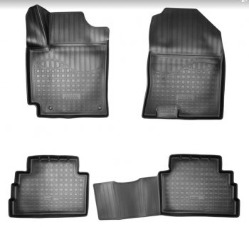 2 199 р. Коврики салонные Noplast (3D)  Hyundai Kona  OS (2017-2021) (Черные). Увеличить фотографию 1