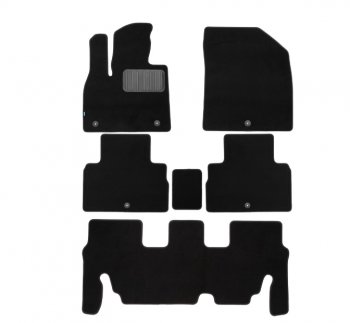3 399 р. Текстильные коврики салона Klever Premium (7 мест, 6 шт.)  Hyundai Palisade  LX2 (2018-2022) (Цвет: черный). Увеличить фотографию 1