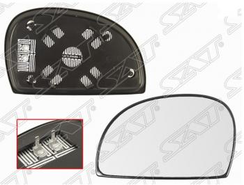 679 р. Левое полотно зеркала SAT (сферическое с обогревом)  Hyundai Accent  седан ТагАЗ (2001-2012). Увеличить фотографию 1