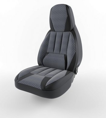 4 099 р. Чехлы для сидений Lord Autofashion Форсаж (экокожа)  Hyundai Accent  седан ТагАЗ (2001-2012) (Черный, вставка жаккард Зигзаг). Увеличить фотографию 1