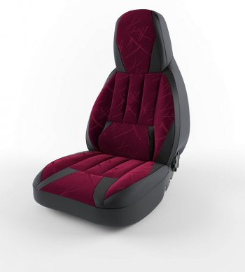 4 499 р. Чехлы для сидений Lord Autofashion Форсаж (экокожа)  Hyundai Accent  седан ТагАЗ (2001-2012) (Черный, вставка флок Красный кедр). Увеличить фотографию 1