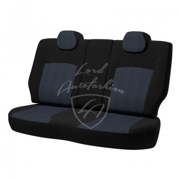 6 649 р. Чехлы для сидений Lord Autofashion Дублин (жаккард)  Hyundai Accent  седан ТагАЗ (2001-2012) (Черный, вставка Ёж Синий). Увеличить фотографию 2