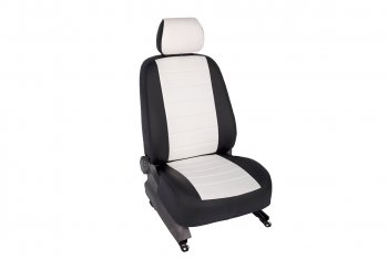 5 199 р. Чехлы для сидений SeiNtex (экокожа)  Hyundai Accent  седан ТагАЗ (2001-2012) (черный/белый). Увеличить фотографию 1