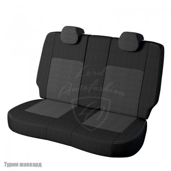 4 699 р. Чехлы для сидений Lord Autofashion Турин (жаккард)  Hyundai Accent  седан ТагАЗ (2001-2012) (Черный, вставка Тома серый). Увеличить фотографию 2