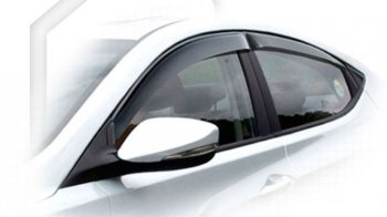 2 169 р. Дефлектора окон CA-Plastiс  Hyundai Avante (2010-2013) (Classic полупрозрачный, Без хром.молдинга, Крепление только на скотч). Увеличить фотографию 1