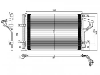 6 249 р. Радиатор кондиционера SAT Hyundai Elantra AD дорестайлинг (2016-2019). Увеличить фотографию 1