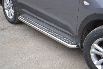 18 599 р. Порожки для ног из трубы Ø51 с алюминиевой площадкой Petroil Tuning Hyundai Creta GS дорестайлинг (2015-2019) (Нержавеющая полированная сталь). Увеличить фотографию 3