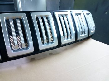8 099 р. Решётка радиатора Next Hyundai Creta GS дорестайлинг (2015-2019) (цвет: Чёрный матовый с серебристым выделением ноздрей). Увеличить фотографию 8