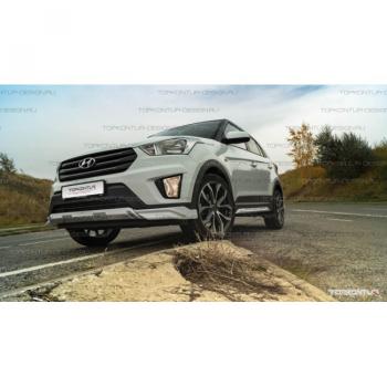 8 599 р. Накладка переднего бампера TopKontur Design Hyundai Creta GS дорестайлинг (2015-2019) (Неокрашенная). Увеличить фотографию 1