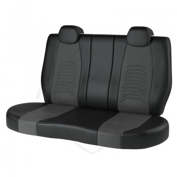 9 199 р. Чехлы для сидений Lord Autofashion Денвер (экокожа)  Hyundai Creta  GS (2015-2021) (Чёрный, вставка серая). Увеличить фотографию 2