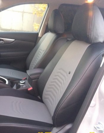 9 199 р. Чехлы для сидений Lord Autofashion Денвер (экокожа)  Hyundai Creta  GS (2015-2021) (Чёрный, вставка серая). Увеличить фотографию 3