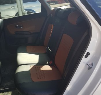 5 999 р. Чехлы для сидений (к-я Comfort) Lord Autofashion Турин (экокожа)  Hyundai Creta  GS (2015-2021) (Чёрный, вставка коричневая). Увеличить фотографию 2