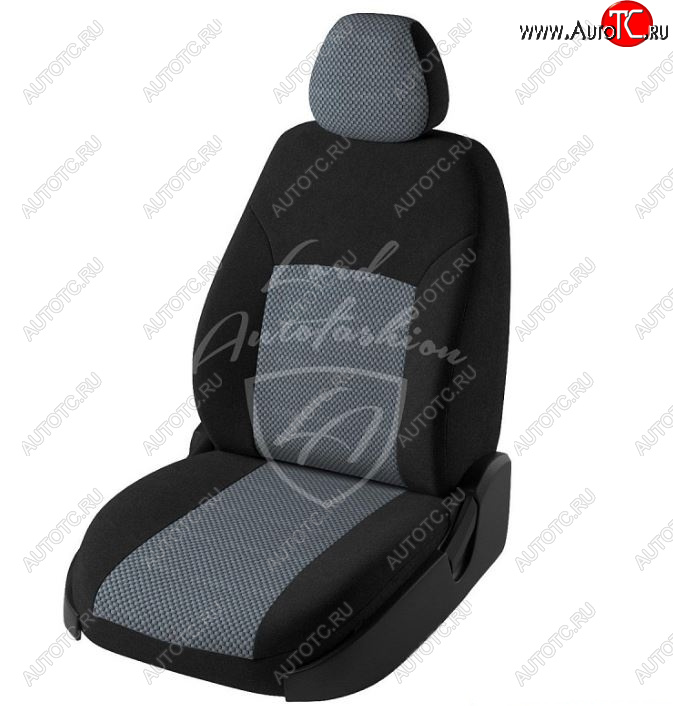 5 299 р. Чехлы для сидений Lord Autofashion Дублин (жаккард, спинка 60/40, 2 Г-образных подголовника)  Hyundai Creta  GS (2015-2021) (Черный, вставка Стежок серый)