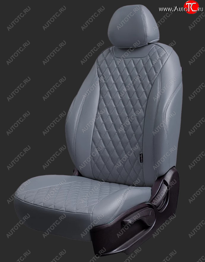 16 749 р. Чехлы для сидений Lord Autofashion Байрон (экокожа)  Hyundai Creta  GS (2015-2021) (Серый, вставка серая, строчка серая)