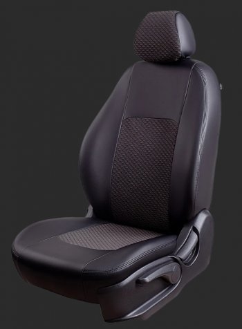 Чехлы для сидений Lord Autofashion Турин (экокожа/жаккард, спинка 60/40, 2 Г-образных подголовника) Hyundai Creta GS дорестайлинг (2015-2019)