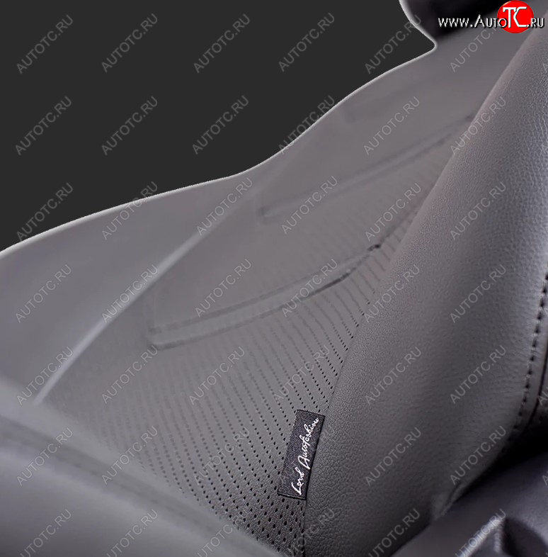 7 399 р. Чехлы для сидений Lord Autofashion Турин 2 (экокожа, спинка 60/40, 2 Г-образных подголовника)  Hyundai Creta  GS (2015-2021) (Серый, вставка серая/серая, строчка серая)