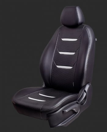 Чехлы для сидений Lord Autofashion Турин 2 (экокожа, спинка 60/40, 2 Г-образных подголовника) Hyundai Creta GS дорестайлинг (2015-2019)