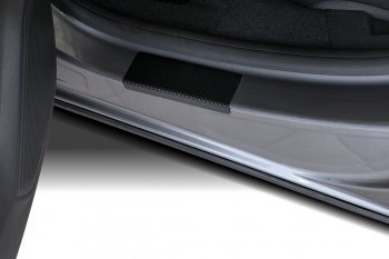 2 599 р. Пороги накладки автомобиля Russtal  Hyundai Creta  GS (2015-2021) (Нержавейка с покрытием карбон и надписью). Увеличить фотографию 1