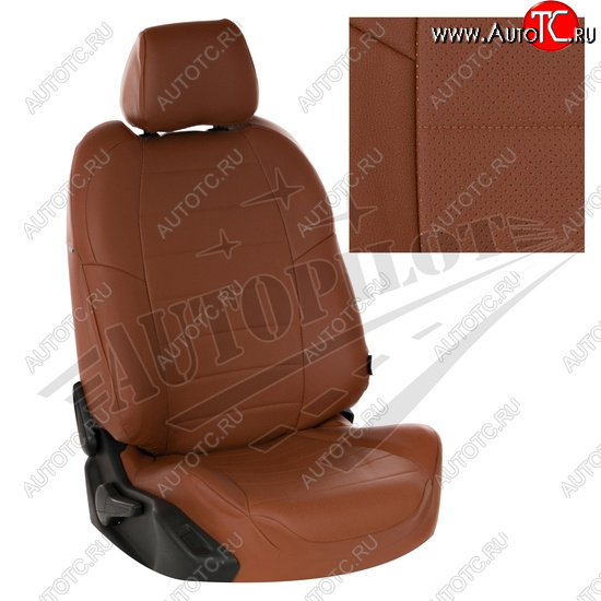 13 449 р. Чехлы сидений AUTOPILOT Экокожа (60/40 с подлокотником)  Hyundai Creta  SU (2021-2024) (Коричневый + Коричневый)