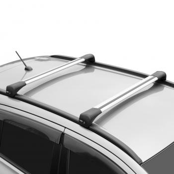 12 897 р. Багажник сборе на низкие рейлинги LUX BRIDGE  Hyundai Creta  SU (2021-2024) (дуги аэро-трэвэл, серебро, 99/99 см). Увеличить фотографию 1