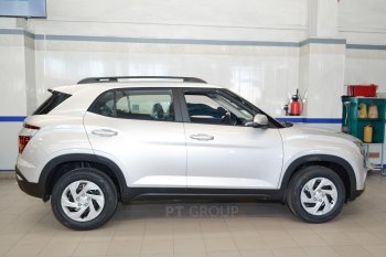 7 949 р. Рейлинги Petroil Tuning  Hyundai Creta  SU (2021-2024) (Черный муар). Увеличить фотографию 5