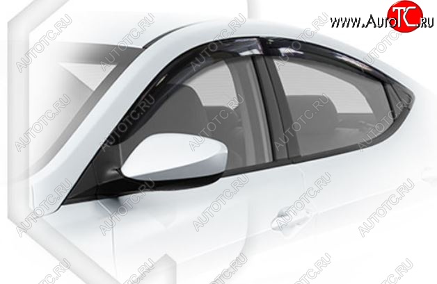 2 079 р. Дефлектора окон CA-Plastiс  Hyundai Elantra  AD (2016-2020) (Classic полупрозрачный, Без хром.молдинга)
