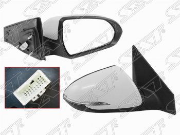 6 299 р. Правое боковое зеркало заднего вида SAT (регулировка, поворот, 5 контактов) Hyundai Elantra AD дорестайлинг (2016-2019) (Неокрашенное). Увеличить фотографию 1