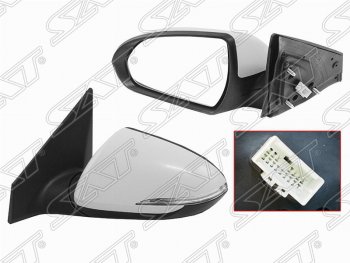 6 299 р. Левое боковое зеркало заднего вида SAT (регул-ка, поворот, 5 контактов)  Hyundai Elantra  AD (2016-2019) (Неокрашенное). Увеличить фотографию 1