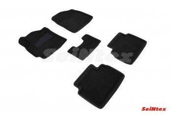 4 799 р. Комплект 3D ковриков в салон (ворсовые / чёрные) Seintex  Hyundai Elantra  AD (2016-2020). Увеличить фотографию 1