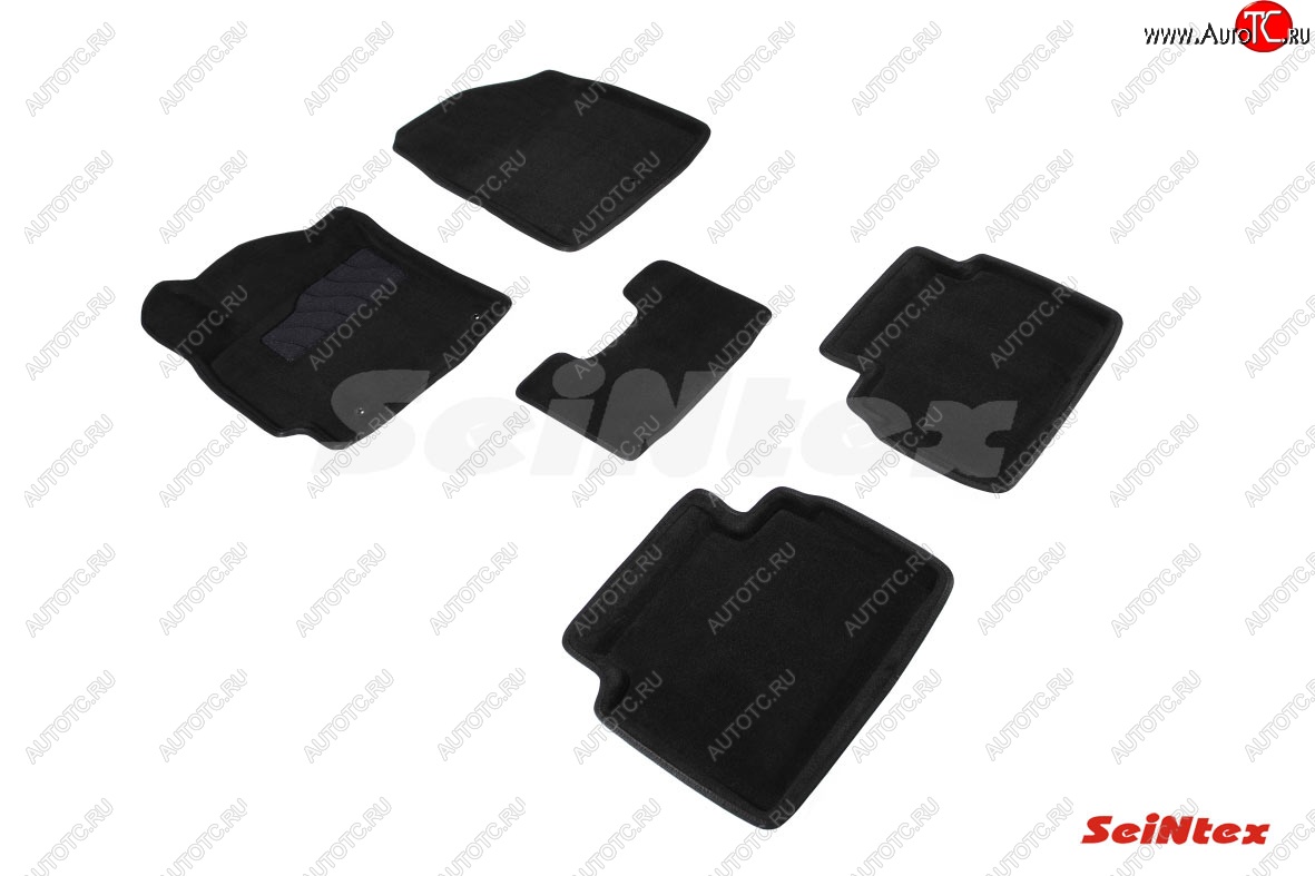 4 799 р. Комплект 3D ковриков в салон (ворсовые / чёрные) Seintex  Hyundai Elantra  AD (2016-2020)