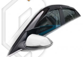 1 989 р. Дефлектора окон CA-Plastic  Hyundai Elantra  CN7 (2020-2024) (Classic полупрозрачный). Увеличить фотографию 1