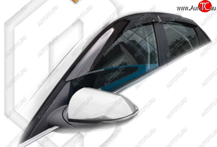 1 989 р. Дефлектора окон CA-Plastic  Hyundai Elantra  CN7 (2020-2024) (Classic полупрозрачный)