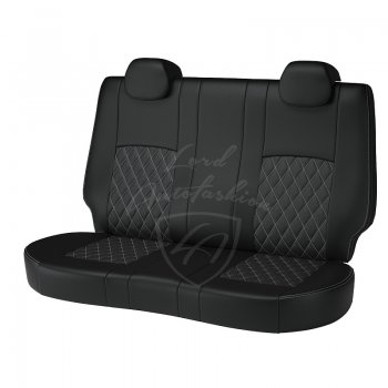 9 249 р. Чехлы для сидений Lord Autofashion Турин Ромб (экокожа)  Hyundai Elantra  XD (2008-2014) (Черный, вставка черная, строчка серая). Увеличить фотографию 2