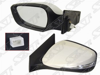 2 299 р. Левое боковое зеркало заднего вида SAT (поворотник, 5 контактов) Hyundai Elantra MD дорестайлинг (2010-2013) (Неокрашенное). Увеличить фотографию 1