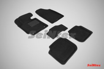 Комплект 3D ковриков в салон (ворсовые / чёрные) Seintex Hyundai Elantra MD дорестайлинг (2010-2013)