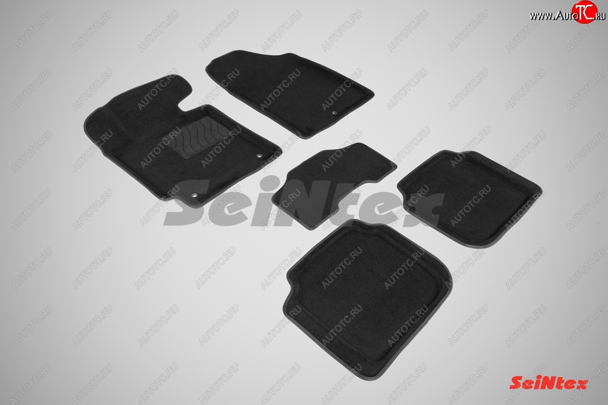 4 799 р. Комплект 3D ковриков в салон (ворсовые / чёрные) Seintex Hyundai Elantra MD дорестайлинг (2010-2013)