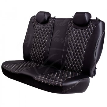 16 999 р. Чехлы для сидений Lord Autofashion Байрон (экокожа)  Hyundai Elantra  MD (2010-2016) (Черный, вставка черная, строчка бежевая). Увеличить фотографию 5