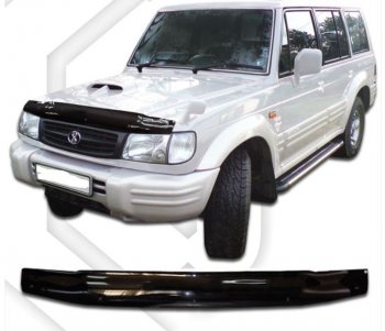 1 989 р. Дефлектор капота CA-Plastic  Hyundai Galloper (1998-2003) (Classic черный, Без надписи). Увеличить фотографию 1