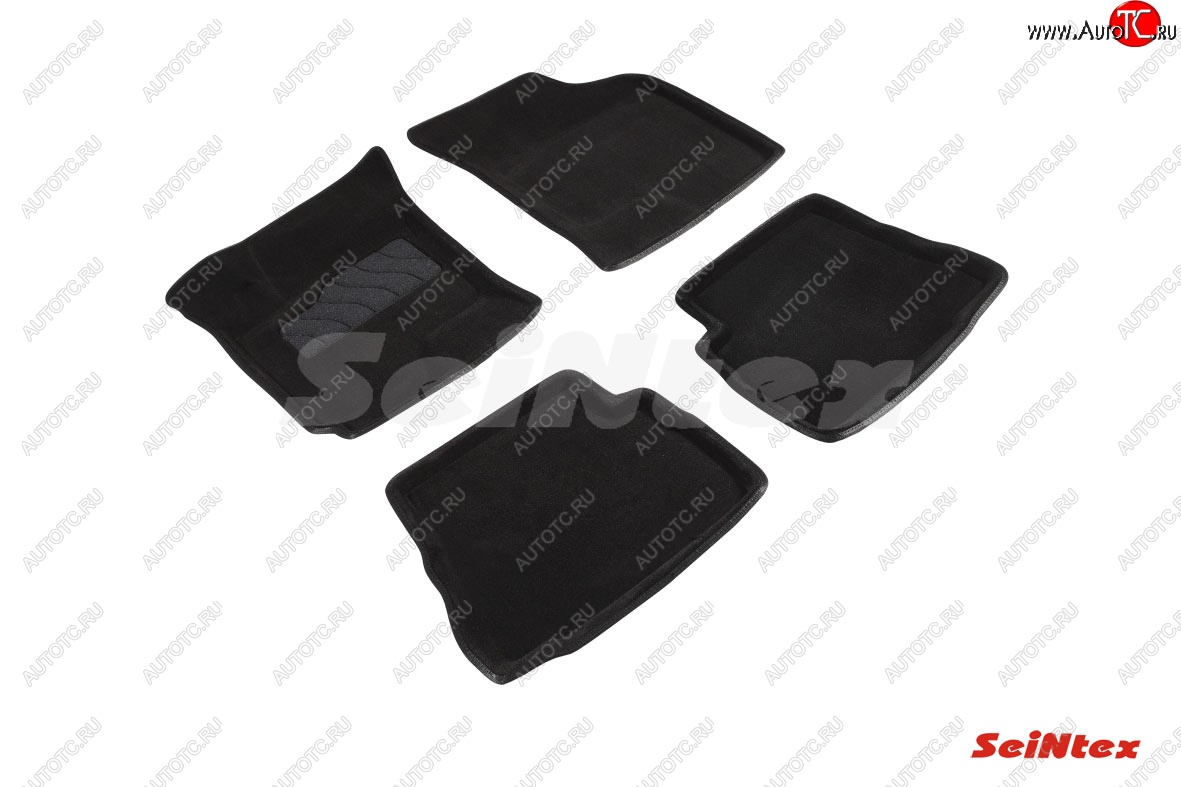 4 299 р. Комплект 3D ковриков в салон (ворсовые / чёрные) Seintex  Hyundai Getz  TB (2002-2010)