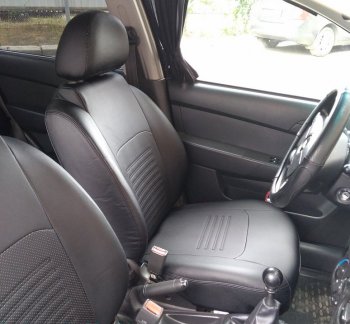 8 749 р. Чехлы для сидений Lord Autofashion Турин (экокожа, раздельная спинка) Hyundai Getz TB хэтчбэк 5 дв. рестайлинг (2005-2010) (Чёрный, вставка чёрная). Увеличить фотографию 3