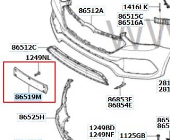 6 199 р. Подиум гос.номера HYUNDAI/KIA/MOBIS Hyundai Santa Fe 3 DM рестайлинг (2015-2019). Увеличить фотографию 2