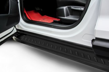 24 999 р. Пороги алюминиевые Slitkoff  Hyundai Santa Fe  3 DM (2012-2019) (Prestige Black). Увеличить фотографию 1