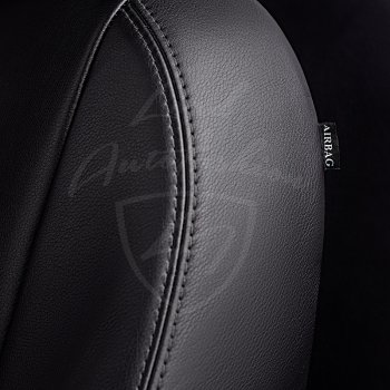 9 249 р. Чехлы для сидений Lord Autofashion Турин Ромб (экокожа)  Hyundai Santa Fe  3 DM (2012-2019) (Черный, вставка черная, строчка черная). Увеличить фотографию 2