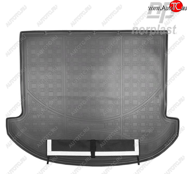 2 999 р. Коврик багажника Norplast (7 мест)  Hyundai Santa Fe  3 DM (2012-2019) (Черный с погрузочным ковриком (фартуком))