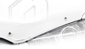 3 379 р. Дефлектор капота CA-Plastiс  Hyundai Starex/Grand Starex/H1  2 TQ (2018-2024) (Шелкография белая). Увеличить фотографию 1