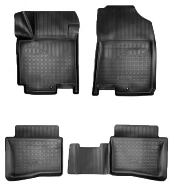 2 199 р. Коврики салонные Noplast (3D)  Hyundai i20  2 GB (2014-2020) (Черные). Увеличить фотографию 1