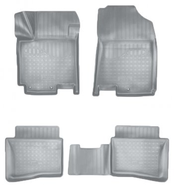 2 889 р. Коврики салонные Noplast (3D)  Hyundai i20  2 GB (2014-2020) (Серые). Увеличить фотографию 1