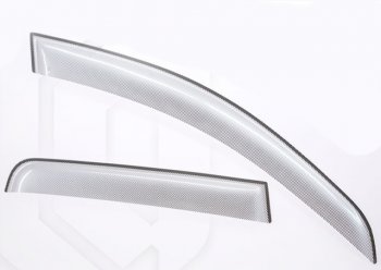 2 349 р. Дефлектор капота CA-Plastiс  Hyundai I40  1 VF (2011-2019) (Шелкография серебро, Без хром.молдинга). Увеличить фотографию 1