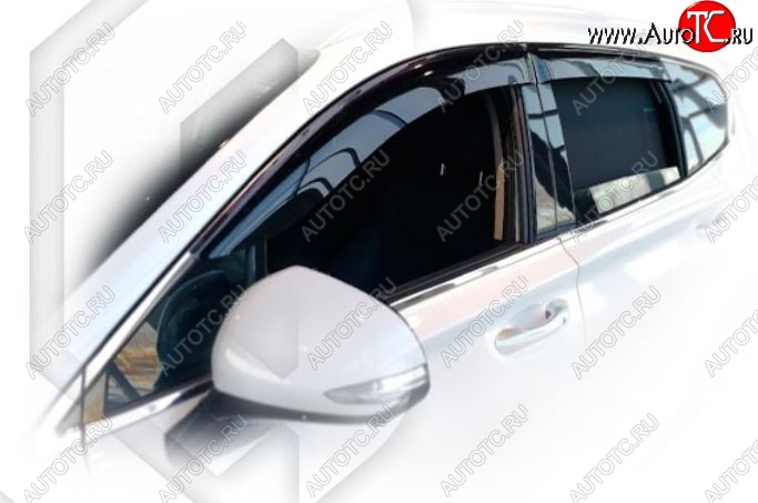 2 259 р. Дефлектора окон CA-Plastic  Hyundai Santa Fe  4 TM (2018-2024) (Classic полупрозрачный, Без хром.молдинга)
