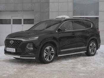 21 399 р. Защита переднего бампера из труб d42 SLITKOFF  Hyundai Santa Fe  TM (2018-2021) дорестайлинг. Увеличить фотографию 4